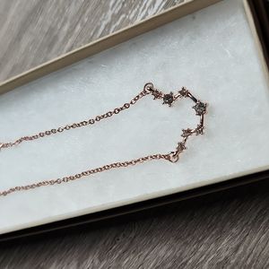 Aquarius Constellation Necklace- rose gold tone